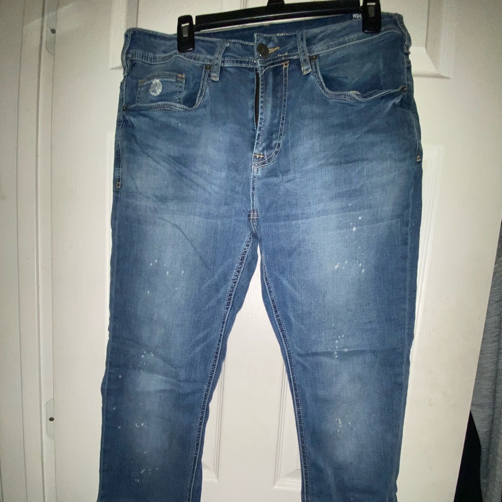LIKE NEW BUFFALO DAVID BRITTON MENS SLIM STRAIGHT STRETCH JEANS SIZE 34W 30L